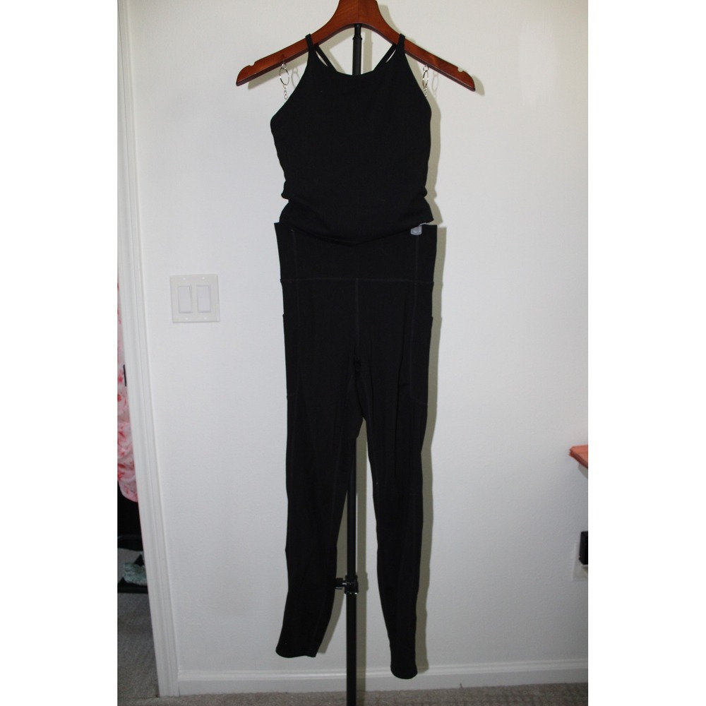 GapFit Women's Studio Sky High Legging‎ and Tank Set Black XS 2 Piece Activewear
